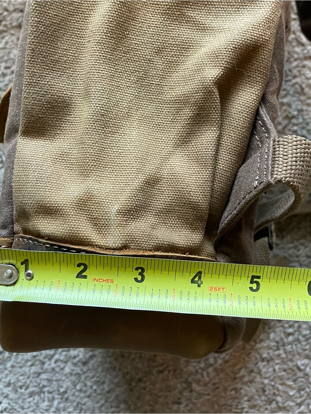Waxed Canvas & Leather Retro School Backpack Rucksack Travel Hiking Laptop - Picture 6 of 15